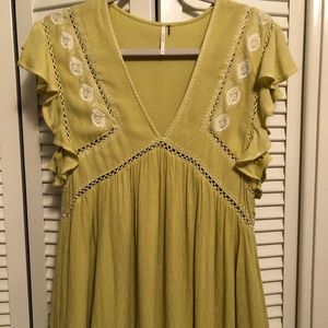 Free People sleeveless embroidered top